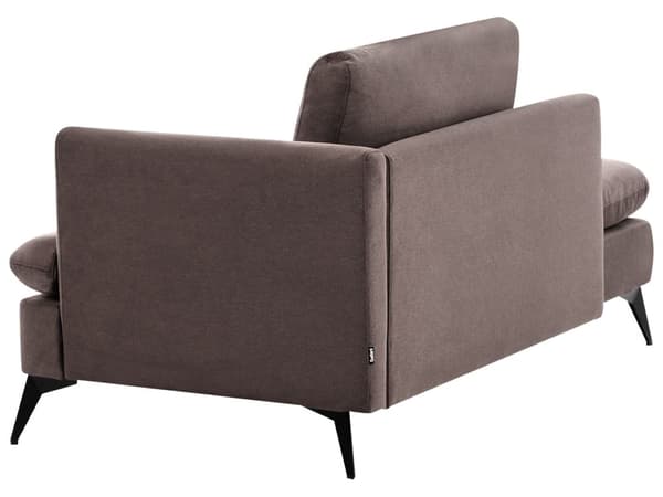 Chaiselong Brun Polyester Daybed med Ryglæn Gæsteseng Multifunktionel Chaise Højrevendt Sofa Moderne til Stuen