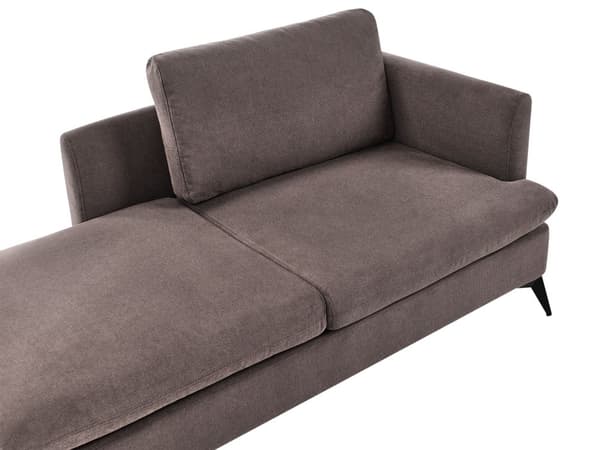Chaiselong Brun Polyester Daybed med Ryglæn Gæsteseng Multifunktionel Chaise Højrevendt Sofa Moderne til Stuen