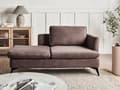 Miniatyrbillede 2 af 11: Chaiselong Brun Polyester Daybed med Ryglæn Gæsteseng Multifunktionel Chaise Højrevendt Sofa Moderne til Stuen