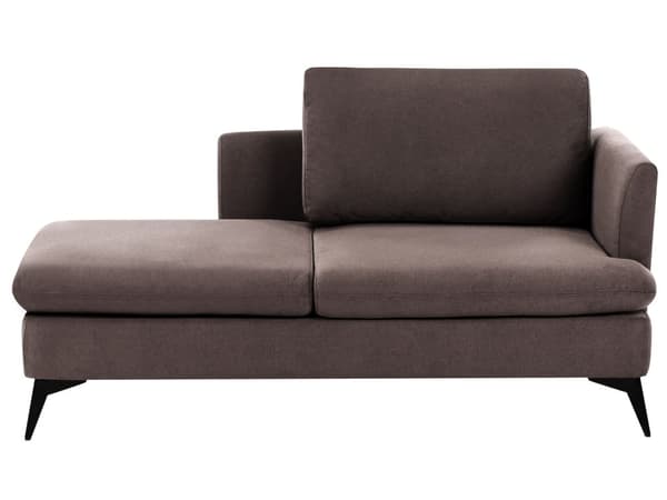 Chaiselong Brun Polyester Daybed med Ryglæn Gæsteseng Multifunktionel Chaise Højrevendt Sofa Moderne til Stuen
