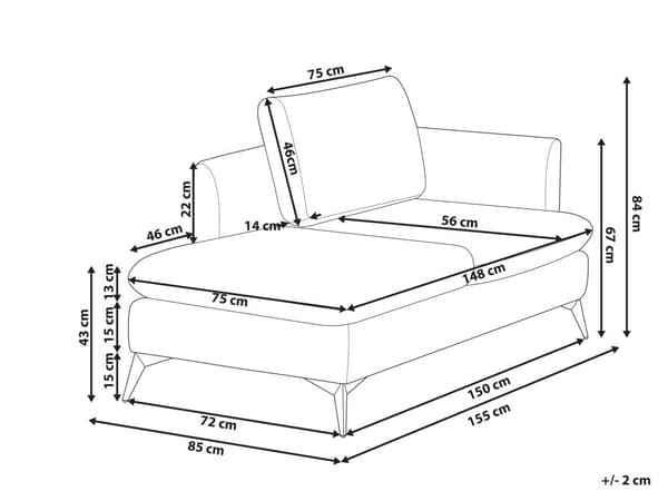 Chaiselong Lysegrå Polyester Daybed med Ryglæn Gæsteseng Multifunktionel Chaise Højrevendt Sofa Moderne til Stuen