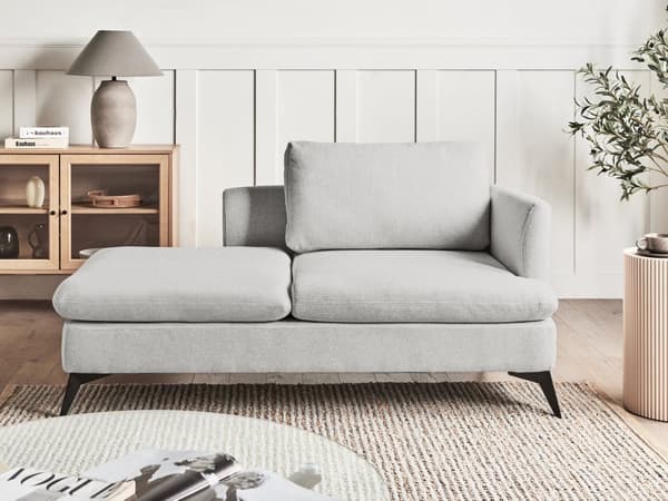 Chaiselong Lysegrå Polyester Daybed med Ryglæn Gæsteseng Multifunktionel Chaise Højrevendt Sofa Moderne til Stuen