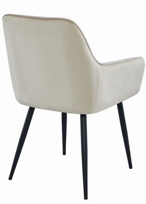 Stol - OSKAR - SOLDEN - Velour beige - Svarta metallben - Set om 2
