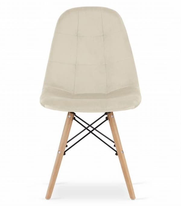 Stol - OSKAR - DUMO - Beige sammet - Set om 4 - Tidlös klassisk stil