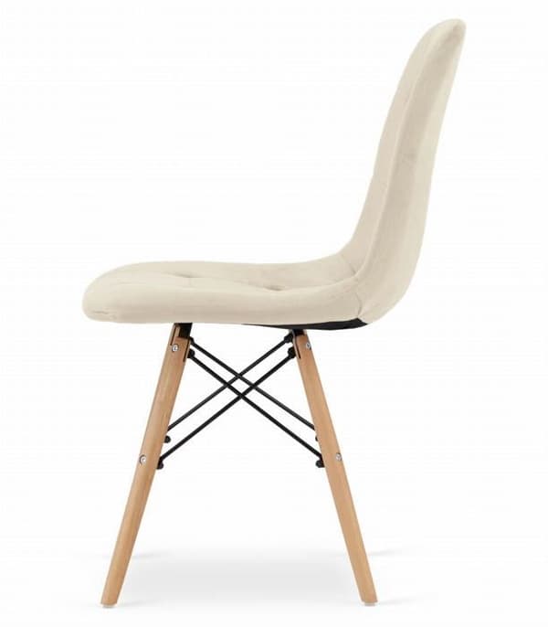 Stol - OSKAR - DUMO - Beige sammet - Set om 4 - Tidlös klassisk stil