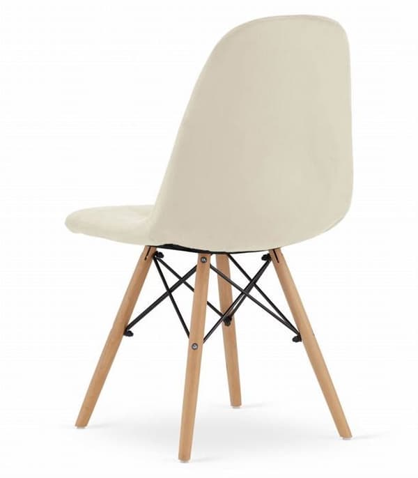 Stol - OSKAR - DUMO - Beige sammet - Set om 4 - Tidlös klassisk stil