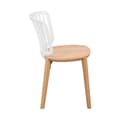 Miniatyrbild 5 av 6: Stol Eira Skandinavisk Design – Vitt Resinryggstöd, Trä Sits – Naturliga Träben