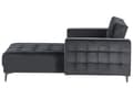 Miniatyrbillede 6 af 9: Chaiselong Sort Velour Daybed med Ryglæn Gæsteseng Multifunktionel Chaise med Splitback Sofa Moderne til Stuen med Sovefunktion