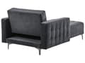 Miniatyrbillede 7 af 9: Chaiselong Sort Velour Daybed med Ryglæn Gæsteseng Multifunktionel Chaise med Splitback Sofa Moderne til Stuen med Sovefunktion