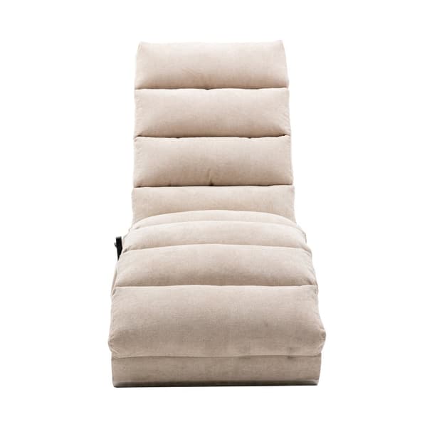 Elektrisk Massage Säcklinnes Lång Lounger med 5 Massagefunktioner och Fjärrkontroll – Ergonomisk Relax Stol för Kontor, Vardagsrum, Sovrum (Beige)