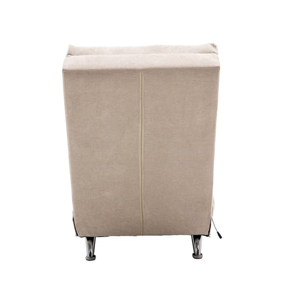 Elektrisk Massage Säcklinnes Lång Lounger med 5 Massagefunktioner och Fjärrkontroll – Ergonomisk Relax Stol för Kontor, Vardagsrum, Sovrum (Beige)