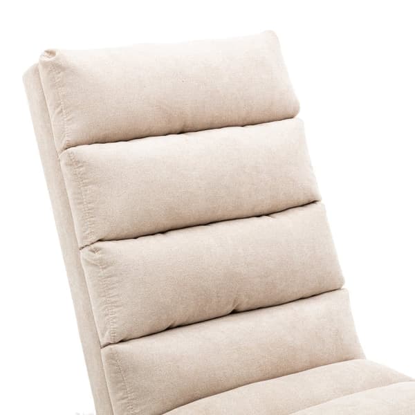 Elektrisk Massage Säcklinnes Lång Lounger med 5 Massagefunktioner och Fjärrkontroll – Ergonomisk Relax Stol för Kontor, Vardagsrum, Sovrum (Beige)