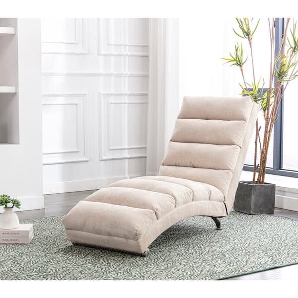 Elektrisk Massage Säcklinnes Lång Lounger med 5 Massagefunktioner och Fjärrkontroll – Ergonomisk Relax Stol för Kontor, Vardagsrum, Sovrum (Beige)