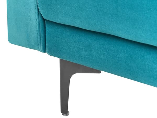 Chaiselong Blå Velour Daybed med Ryglæn Gæsteseng Multifunktionel Chaise med Splitback Sofa Moderne til Stuen med Sovefunktion