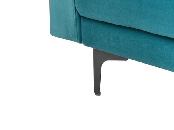 Chaiselong Blå Velour Daybed med Ryglæn Gæsteseng Multifunktionel Chaise med Splitback Sofa Moderne til Stuen med Sovefunktion