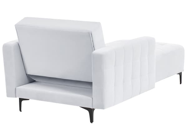Chaiselong Lysegrå Velour Daybed med Ryglæn Gæsteseng Multifunktionel Chaise med Splitback Sofa Moderne til Stuen med Sovefunktion