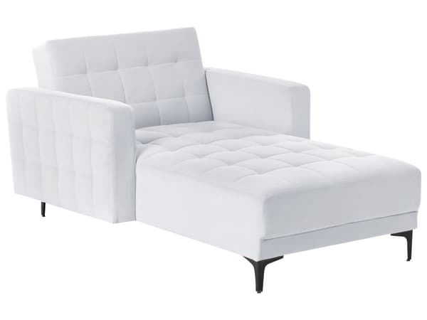 Chaiselong Lysegrå Velour Daybed med Ryglæn Gæsteseng Multifunktionel Chaise med Splitback Sofa Moderne til Stuen med Sovefunktion