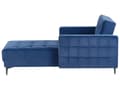 Miniatyrbillede 6 af 9: Chaiselong Blå Velour Daybed med Ryglæn Gæsteseng Multifunktionel Chaise med Splitback Sofa Moderne til Stuen med Sovefunktion