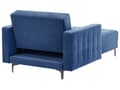 Miniatyrbillede 7 af 9: Chaiselong Blå Velour Daybed med Ryglæn Gæsteseng Multifunktionel Chaise med Splitback Sofa Moderne til Stuen med Sovefunktion