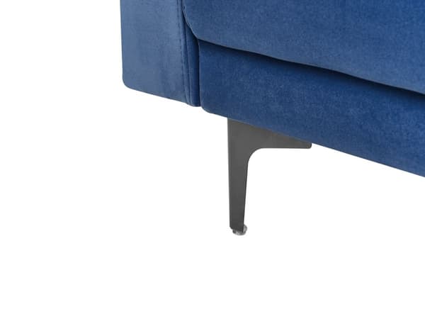 Chaiselong Blå Velour Daybed med Ryglæn Gæsteseng Multifunktionel Chaise med Splitback Sofa Moderne til Stuen med Sovefunktion