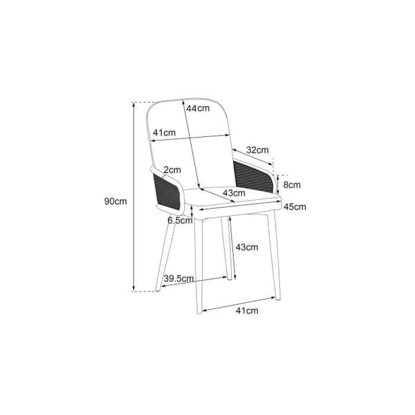Velour matstol, 2-pack, rattan design, vardagsrum, sovrum, med fyra metallben (träeffekt) Grå