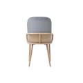 Miniatyrbild 6 av 6: Velour matstol, 2-pack, rattan design, vardagsrum, sovrum, med fyra metallben (träeffekt) Grå