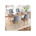Miniatyrbild 2 av 6: Velour matstol, 2-pack, rattan design, vardagsrum, sovrum, med fyra metallben (träeffekt) Grå