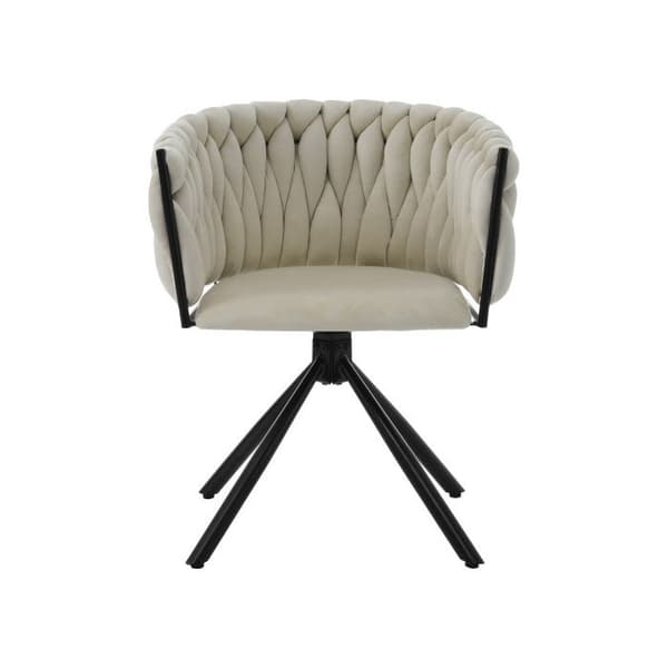 Sittmöbel i sammet, enkel och ljus salong, fyra metallben, beige