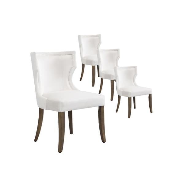 Matstolar i sammet, set om 4, köksstolar, soffgruppstolar, beige