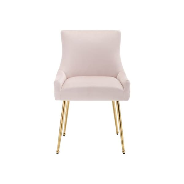 Set om 4 matstolar med vertikala ränder, vilstol för rum, rosa