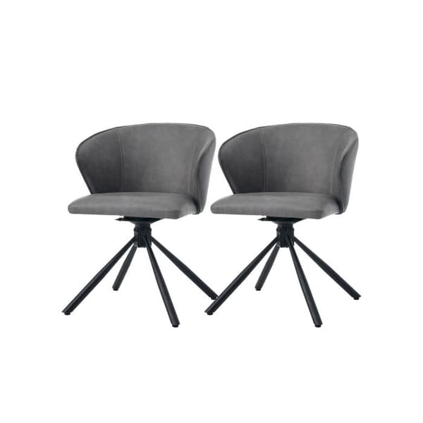Pivotant, Material PU, Set med 2, Modern och diskret, Matstol, Grå