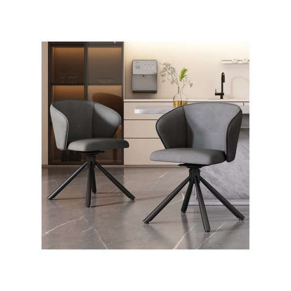 Pivotant, Material PU, Set med 2, Modern och diskret, Matstol, Grå
