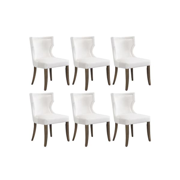 Sittdynor i sammet, set med 6, med massiva träben och tjocka kuddar, beige