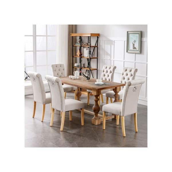 Möbler i sammet, uppsättning om 4, med ekben, beige