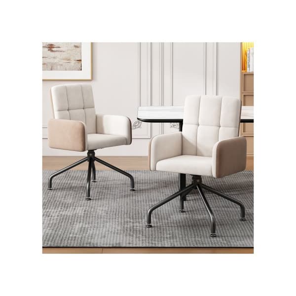 Matsalsstol i sammet, matchande stolar, set om 2, fyrkantig ram loungesoffa, beige