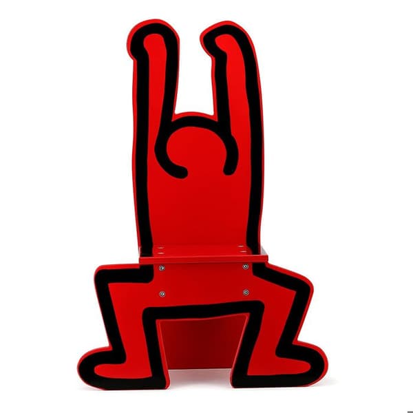 Barnstol - VILAC - Keith Haring röd - Massivt trä - Modern design