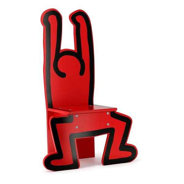 Barnstol - VILAC - Keith Haring röd - Massivt trä - Modern design