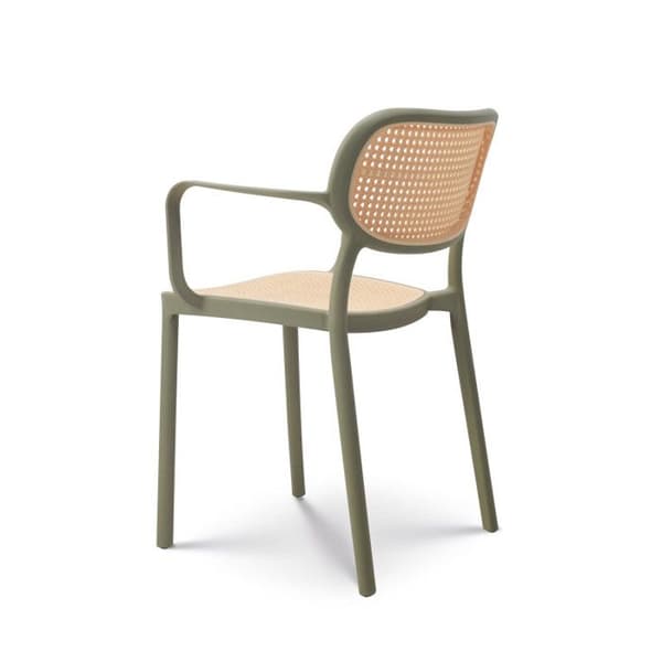 Grön vintagestil matsalsstol med armstöd