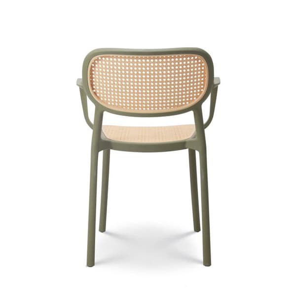 Grön vintagestil matsalsstol med armstöd