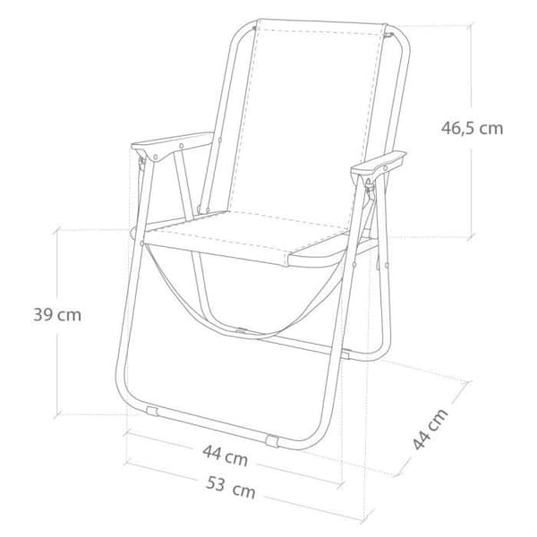 Aktive Beach Folding Aluminium Beach Stol - Medelhavet - Blå - Fällbar
