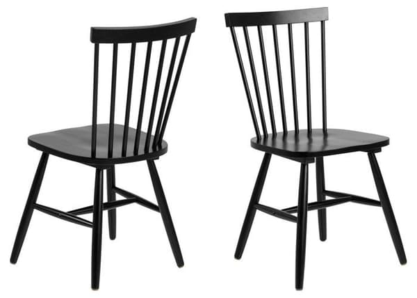 Noria Chair Black Wood - Vintage - Set om 2