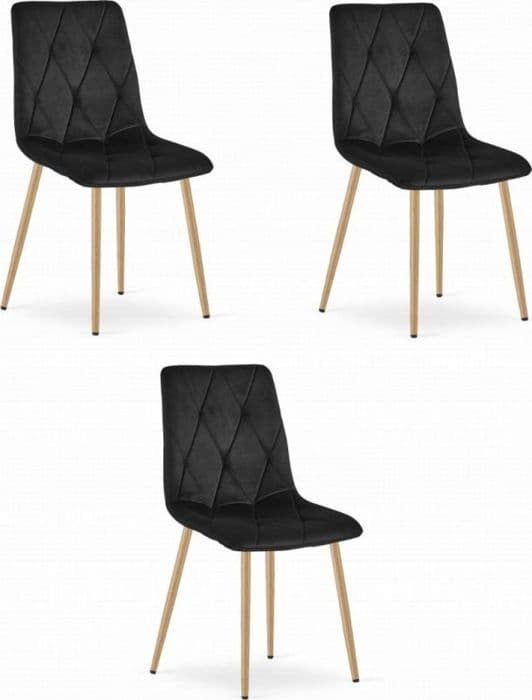 Chaise Leobert - model39233-LIBRA-LUMY82 - Chaise LIBRA - svart sammet / ben i trä x 3