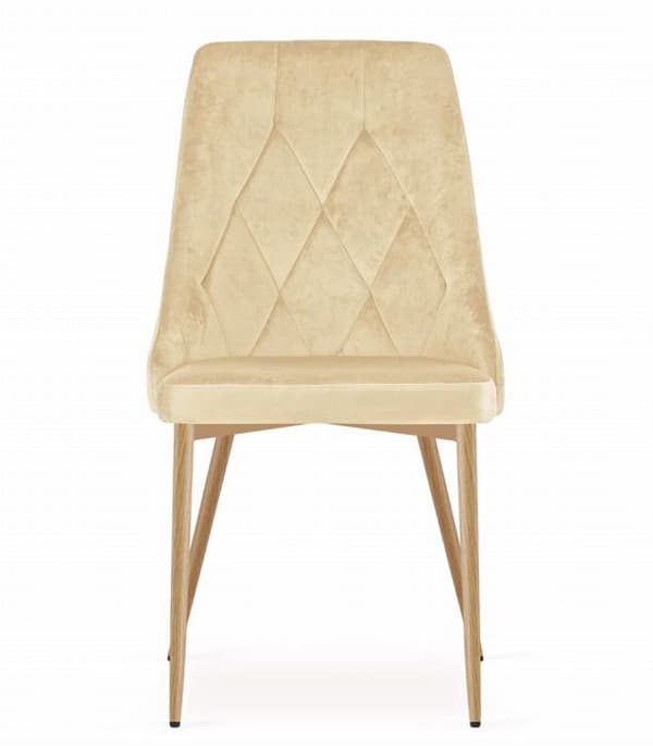 Stolar - IMOLA - Set av 4 - Sammet Beige - Metallben - Elegant Retro Design