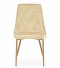 Miniatyrbild 3 av 6: Stolar - IMOLA - Set av 4 - Sammet Beige - Metallben - Elegant Retro Design