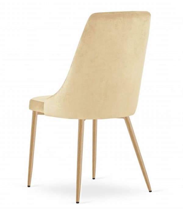 Stolar - IMOLA - Set av 4 - Sammet Beige - Metallben - Elegant Retro Design