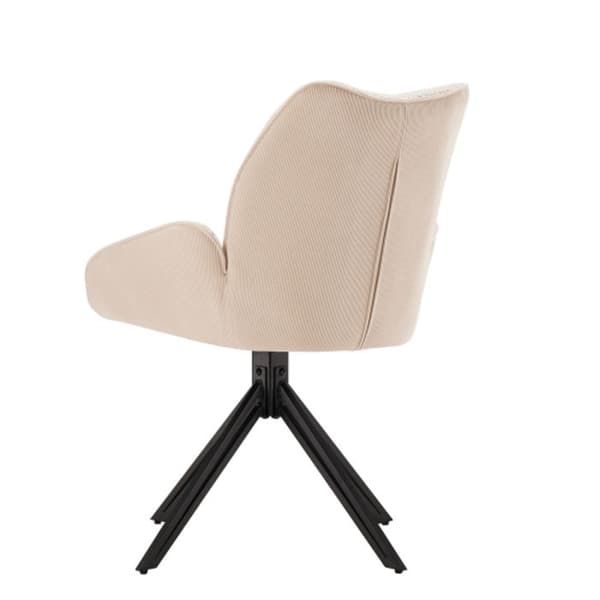 Sittstolar för matsal 2 st, 360° svängbar, fåtölj, sherpa, mjuk sits, bred kudde, järnstruktur, beige
