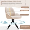 Miniatyrbild 2 av 5: Sittstolar för matsal 2 st, 360° svängbar, fåtölj, sherpa, mjuk sits, bred kudde, järnstruktur, beige