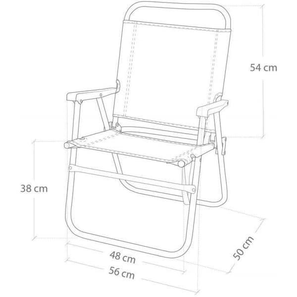 Aktive 53952 Fast aluminium strandstol 51 x 56 x 90 cm Blå