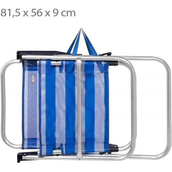 Aktive 53952 Fast aluminium strandstol 51 x 56 x 90 cm Blå