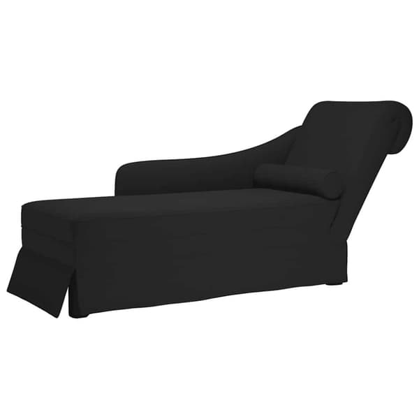Schäslong med bolster och höger armstöd svart sammet
